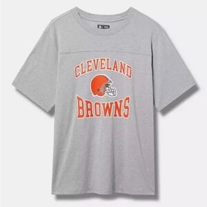 NFL Cleveland Browns Classic Fit Cotton Yoke Tee, Torrid Size 0 (12 - Large)